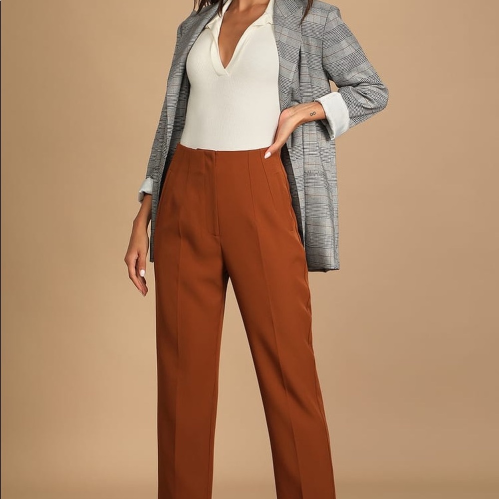 Caramel Straight Leg Trouser Pants Medium